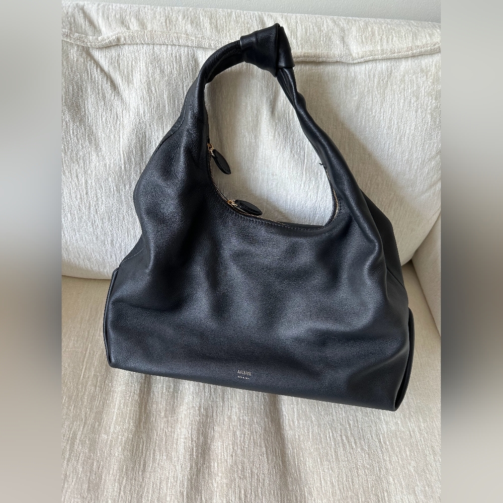Khaite Large Beatrice Leather Hobo Bag - Black - Picture 2 of 5